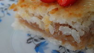 ванильно-рисовая запеканка с яблоками