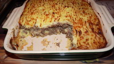 запеканка из картофельного пюре и фарша