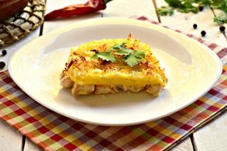 Запеканка из куриной грудки с картофелем