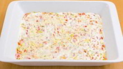 запеканка с рисом, куриным филе, кукурузой и овощами