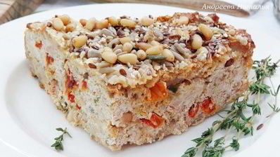 запеканка с тунцом, сыром и каперсами