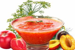 Аджика из слив с яблоками