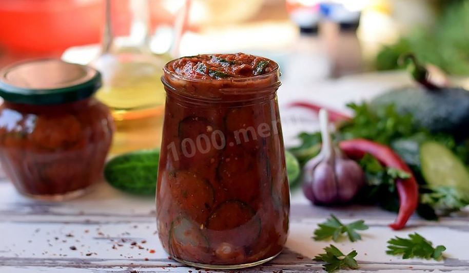 Рецепт огурцов в аджике на зиму