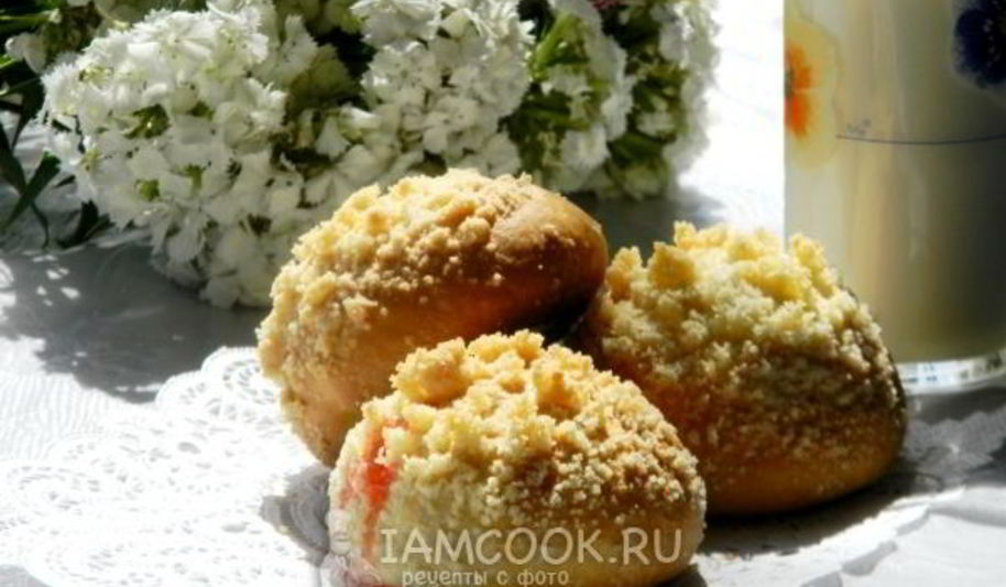 Рецепт булочек с джемом и штрейзелем