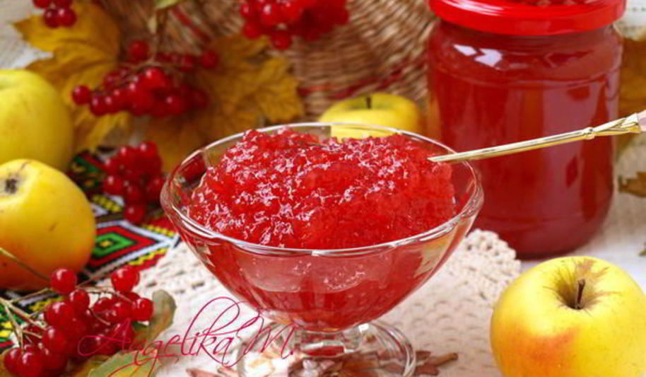 Рецепт джема из яблок и калины