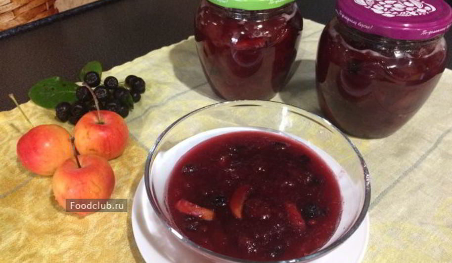 Рецепт джема из яблок с черноплодной рябиной в мультиварке