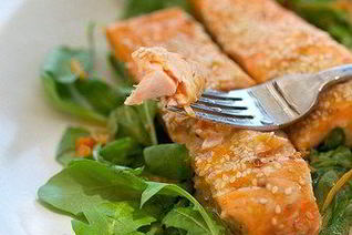 Лосось с апельсиновым джемом