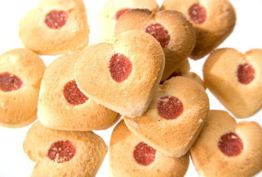 Ванильные сердечки с джемом