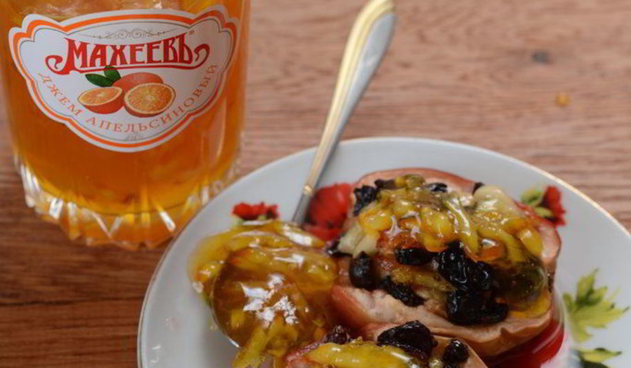 Рецепт запеченных яблок с апельсиновым джемом