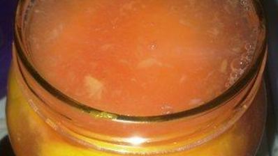 компот из персиков в сливовой заливке