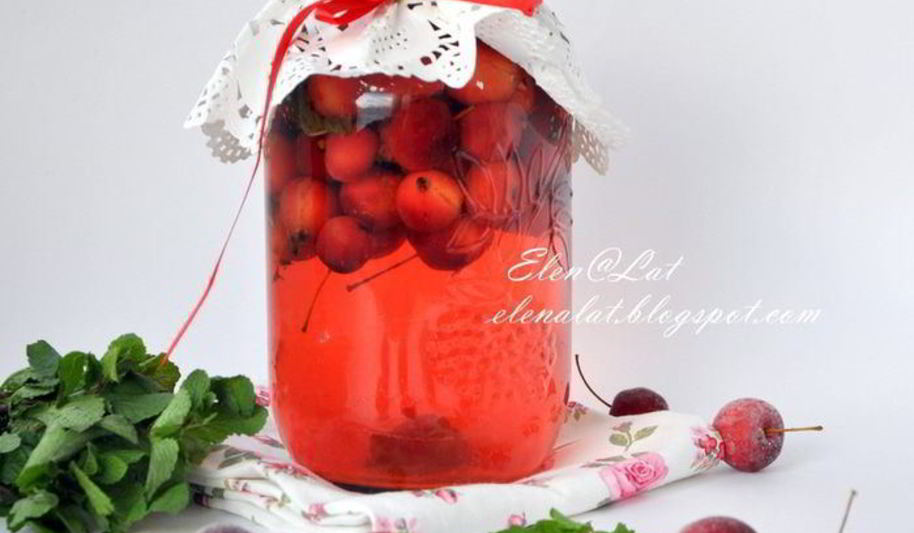 Рецепт компота из райских яблок с мятой