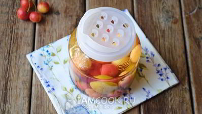 компот из ранеток и слив на зиму