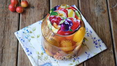 компот из ранеток и слив на зиму