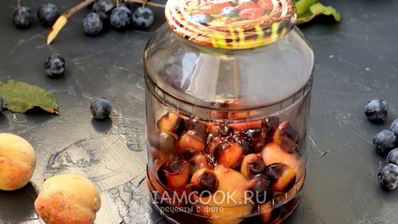 компот из терна и персиков на зиму