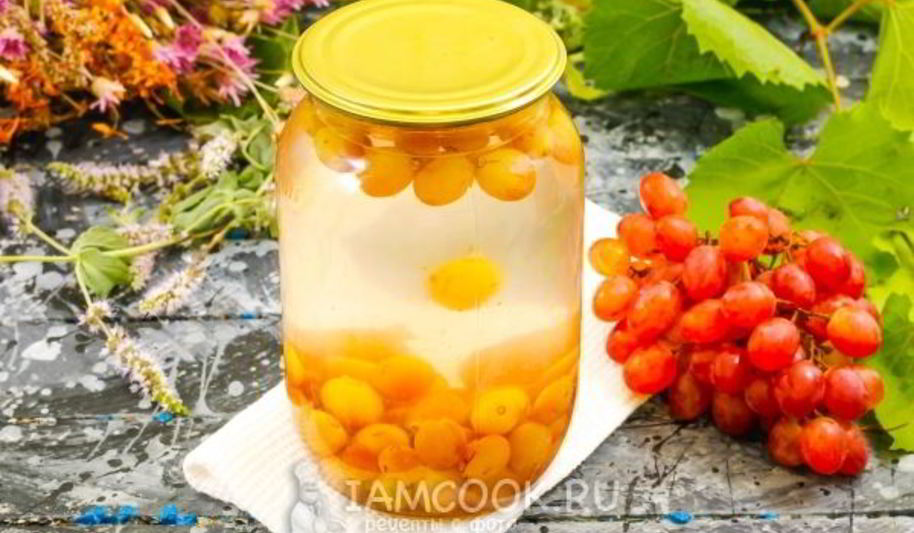 Рецепт компота из винограда кишмиш на зиму