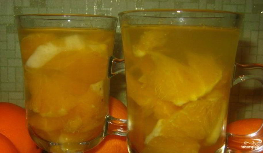 Рецепт компота из яблок и апельсинов
