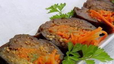 квашеные баклажаны с морковкой и чесноком