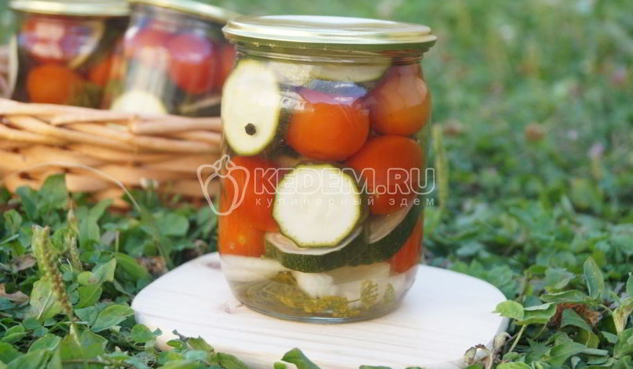 Рецепт маринованных кабачков с помидорами