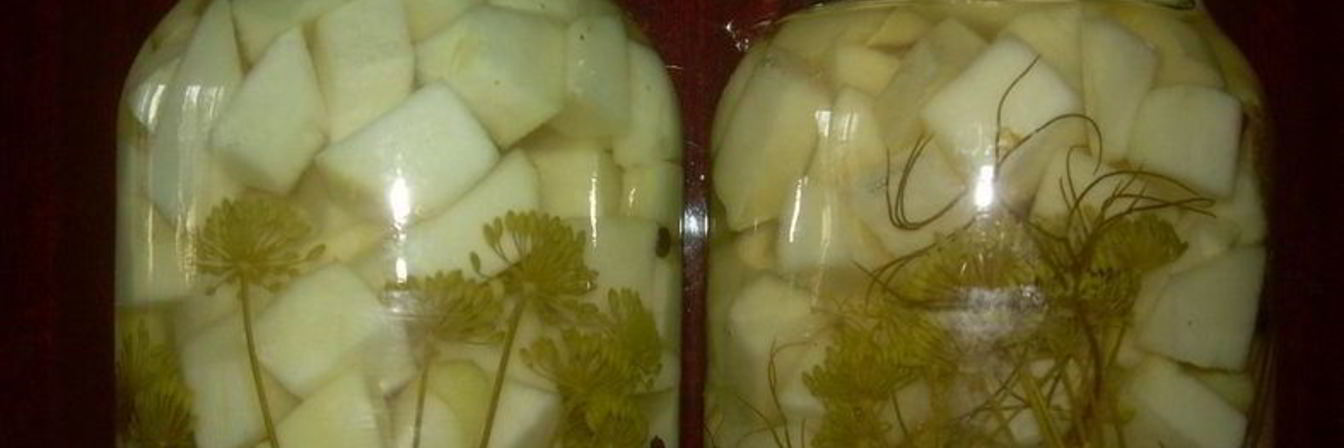 Патиссоны, консервированные кусочками