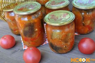 Перец с баклажанами на зиму