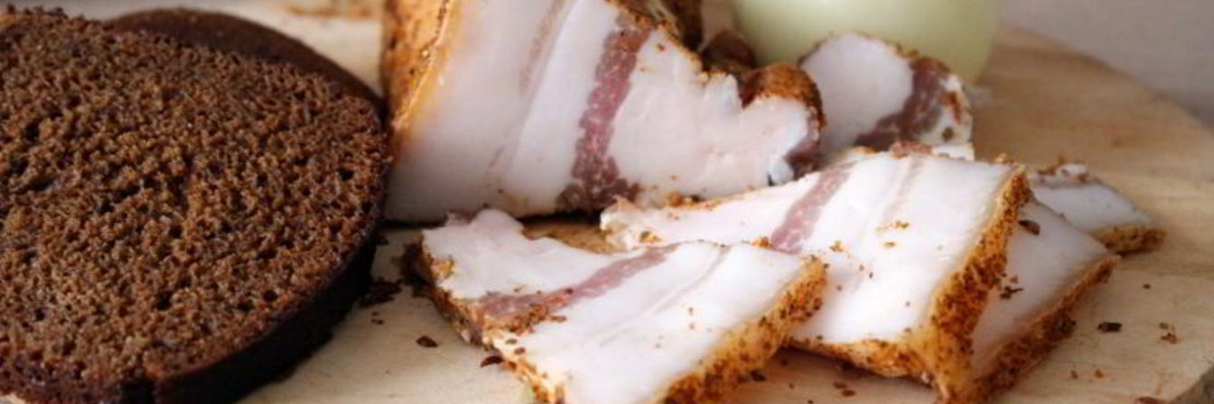 Домашнее соленое сало