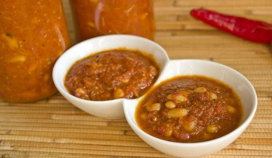 Рецепт закатки салата с фасолью