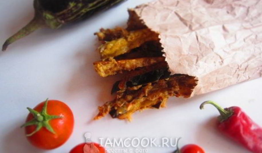 Рецепт баклажанных палочек в сырном кляре