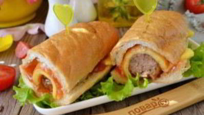 бургер с фрикадельками