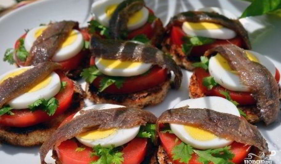 Рецепт бутербродов с анчоусами