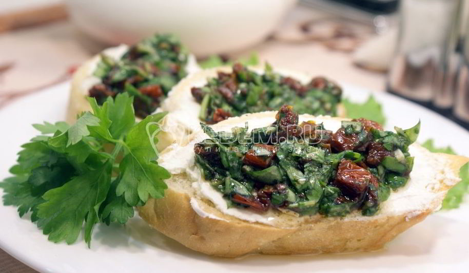 Рецепт бутербродов с зеленью и творожным сыром