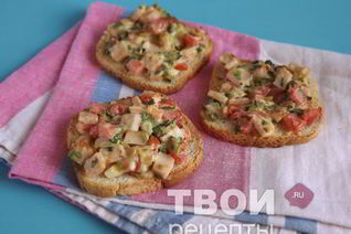 Бутерброды, запеченные с ветчиной