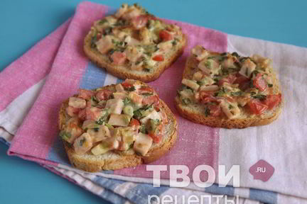 Бутерброды, запеченные с ветчиной