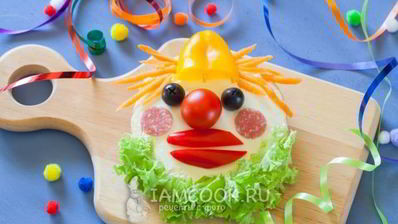 детский бутерброд клоун