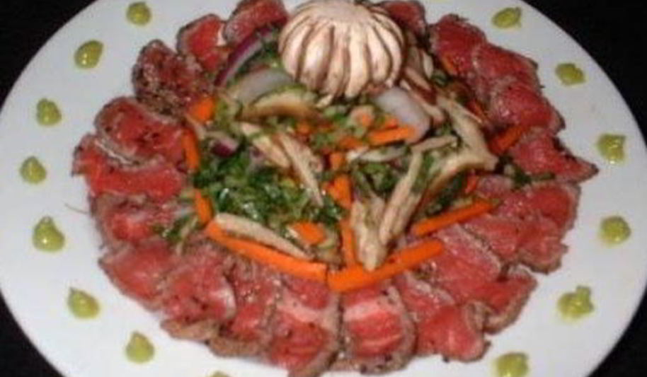 Рецепт карпачча с салатом шиитаке