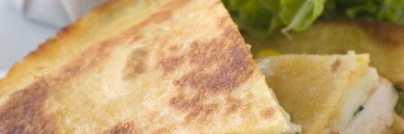 Кесадилья с курицей и баклажанами