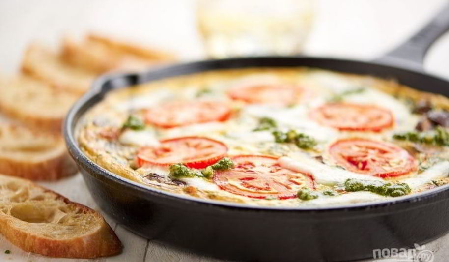 Рецепт фриттаты с грибами и шпинатом