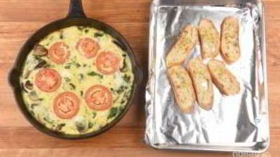 фриттата с грибами и шпинатом