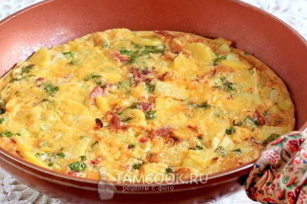 Фриттата с картофелем и ветчиной