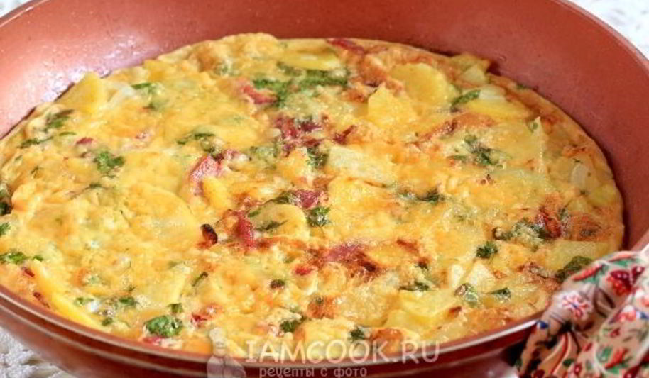 Рецепт фриттаты с картофелем и ветчиной