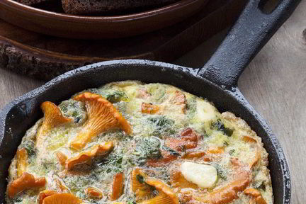 Фриттата с лисичками