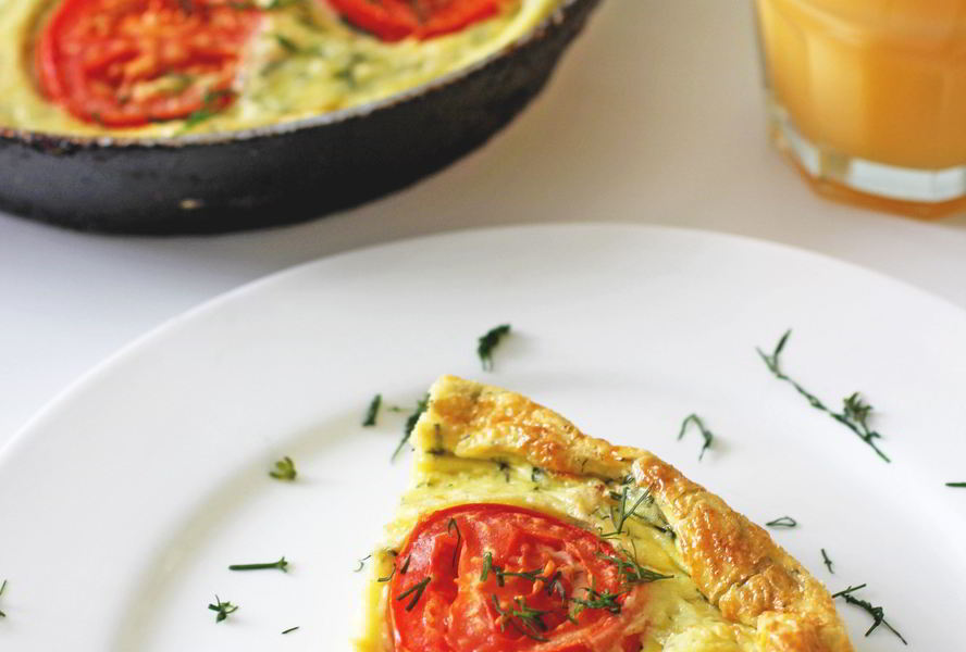 Фриттата с маскарпоне, ветчиной и сыром