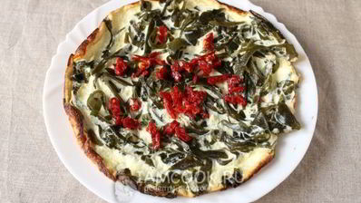 омлет камуфляж с морской капустой