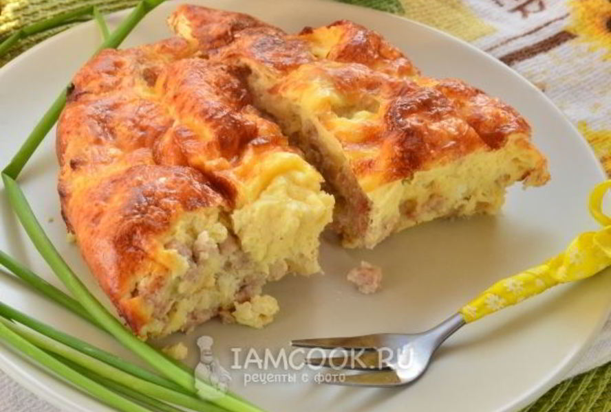 Омлет с фаршем в духовке