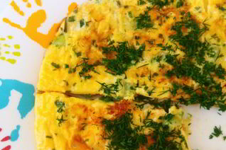 Омлет с кабачком и плавленым сыром