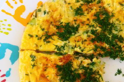 Омлет с кабачком и плавленым сыром