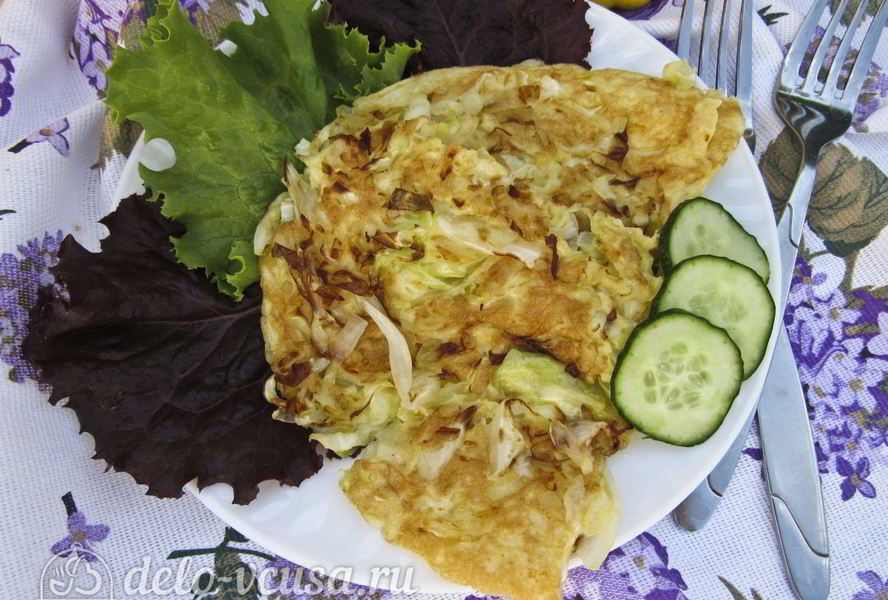 Омлет с капустой