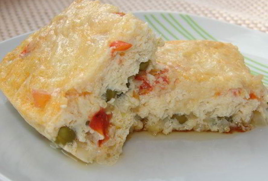 Омлет с овощами и сыром в мультиварке