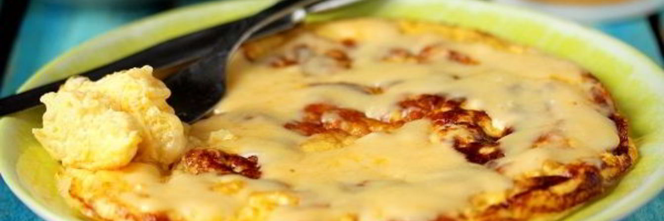 Омлет с сыром на молоке