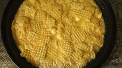 омлет с вафельными коржами в микроволновке