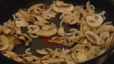 омлет с ветчиной и шампиньонами